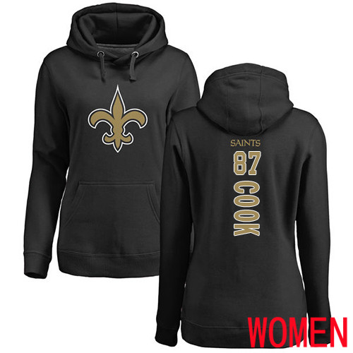 New Orleans Saints Black Women Jared Cook Backer NFL Football 87 Pullover Hoodie Sweatshirts